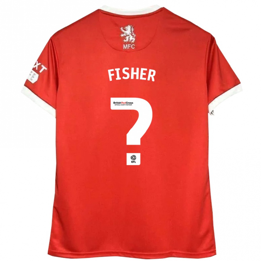 Niño Fútbol Camiseta Nathan Fisher #0 Rojo Blanco 1ª Equipación 2024/25 Perú