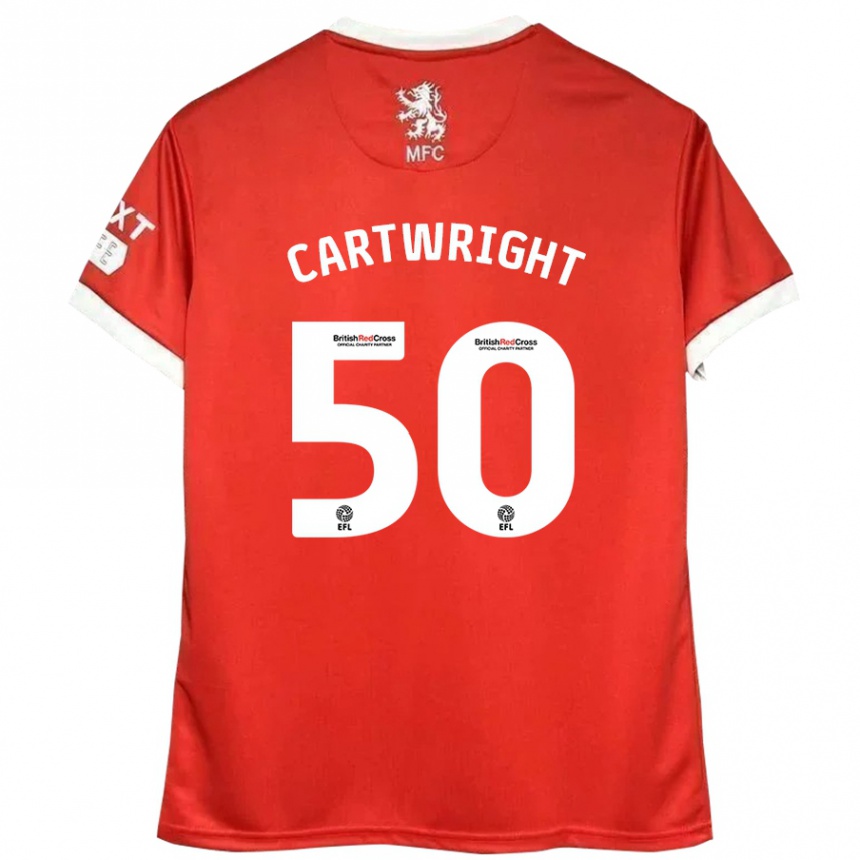 Niño Fútbol Camiseta Fin Cartwright #50 Rojo Blanco 1ª Equipación 2024/25 Perú