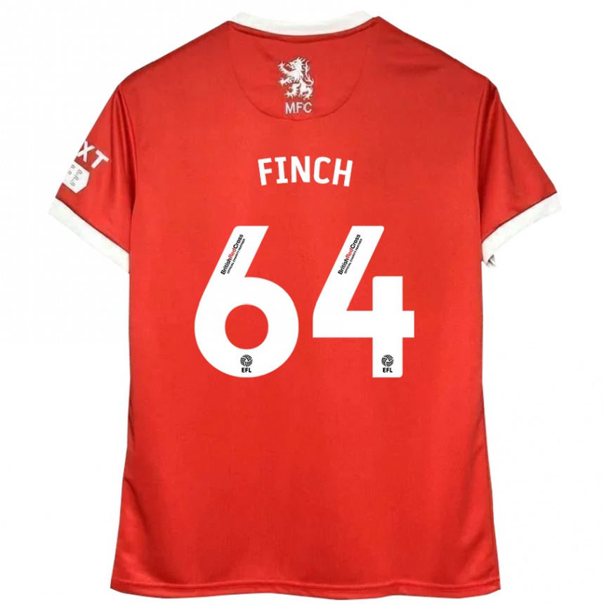 Niño Fútbol Camiseta Sonny Finch #64 Rojo Blanco 1ª Equipación 2024/25 Perú