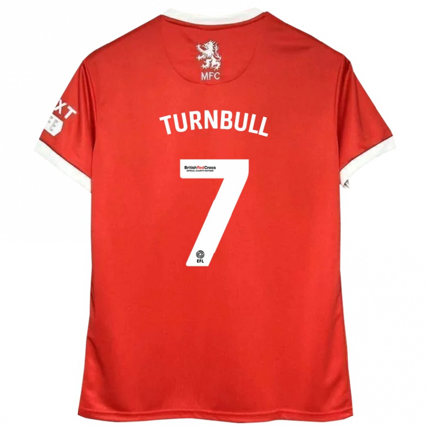 Niño Fútbol Camiseta Ellen Turnbull #7 Rojo Blanco 1ª Equipación 2024/25 Perú