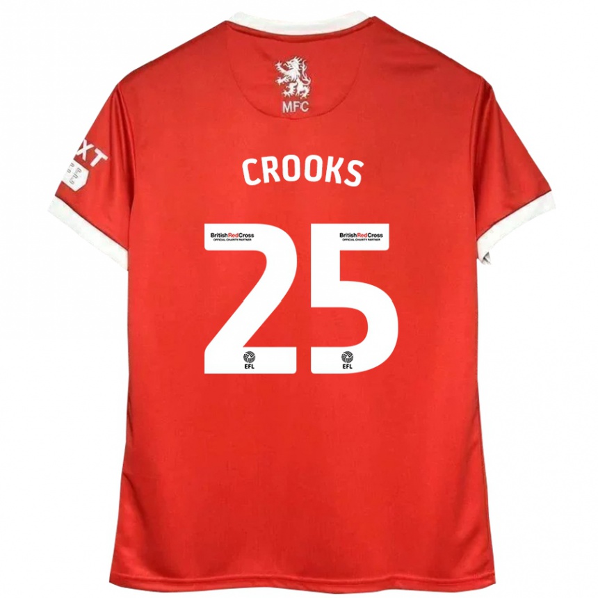 Niño Fútbol Camiseta Matt Crooks #25 Rojo Blanco 1ª Equipación 2024/25 Perú