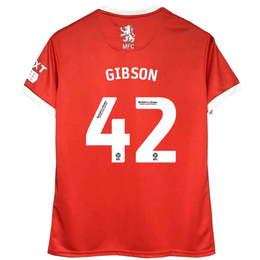 Niño Fútbol Camiseta Joseph Gibson #42 Rojo Blanco 1ª Equipación 2024/25 Perú