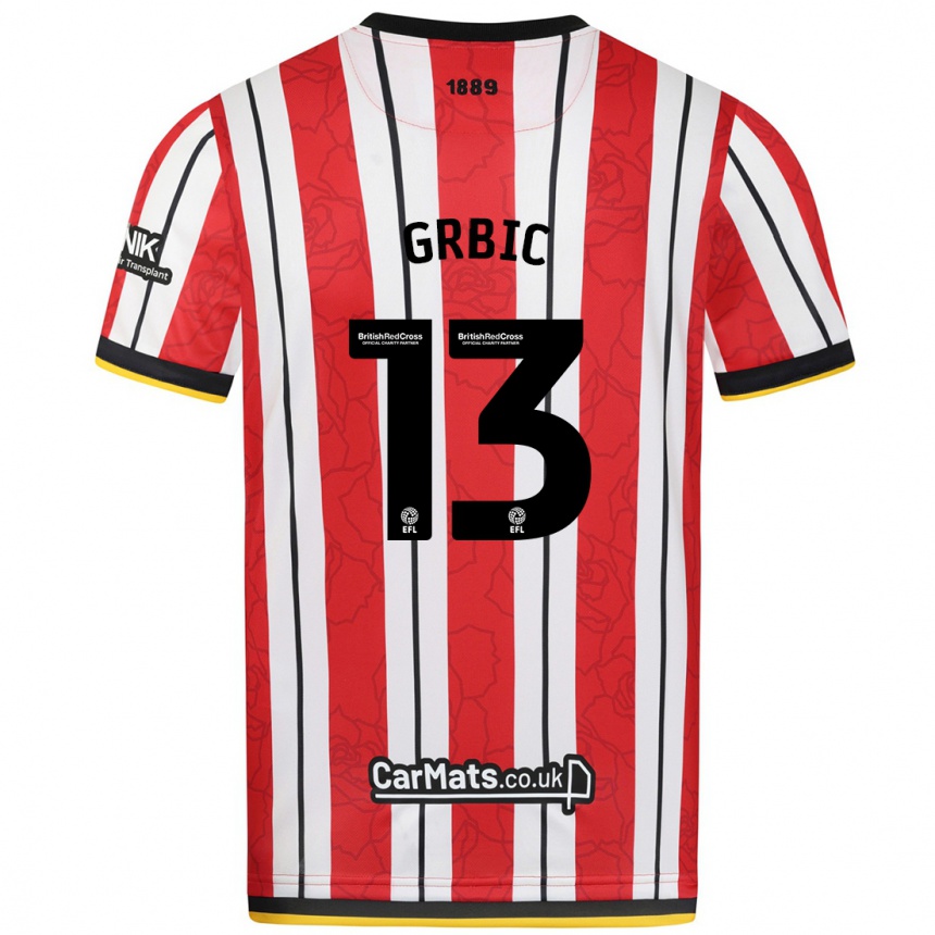 Niño Fútbol Camiseta Ivo Grbic #13 Rojo Blanco Rayas 1ª Equipación 2024/25 Perú