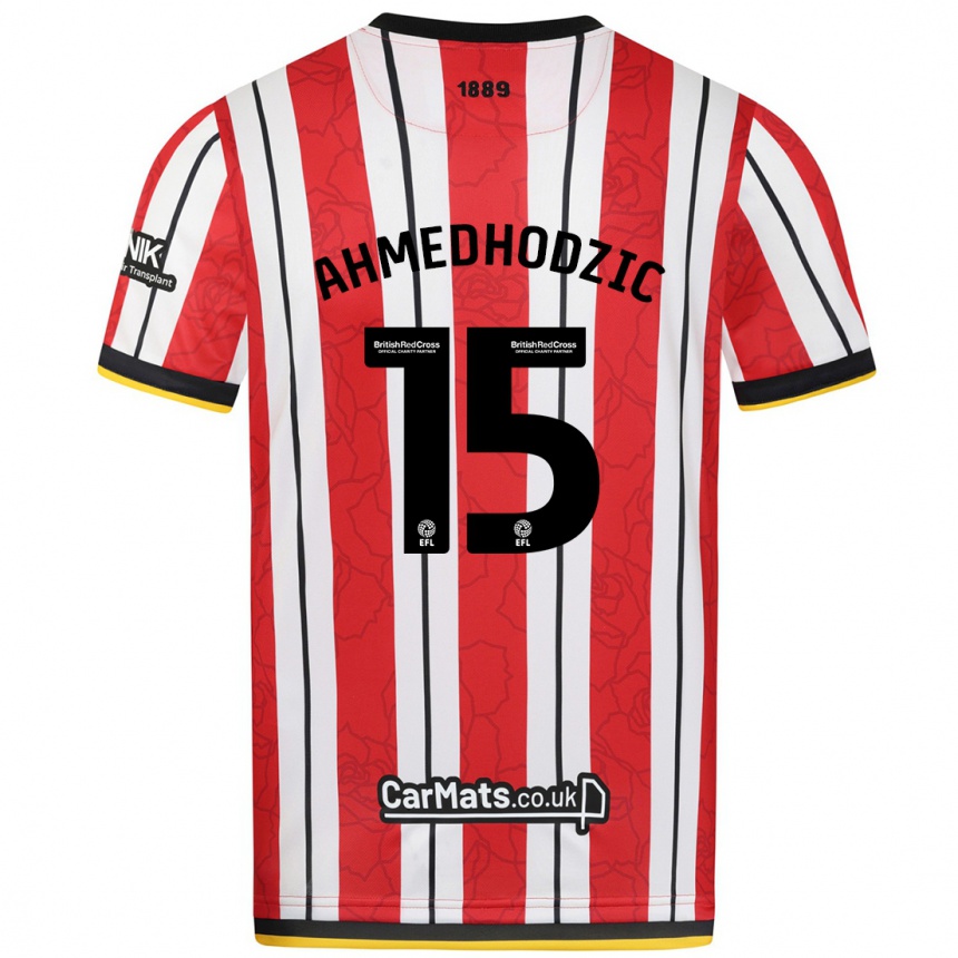 Niño Fútbol Camiseta Anel Ahmedhodzic #15 Rojo Blanco Rayas 1ª Equipación 2024/25 Perú