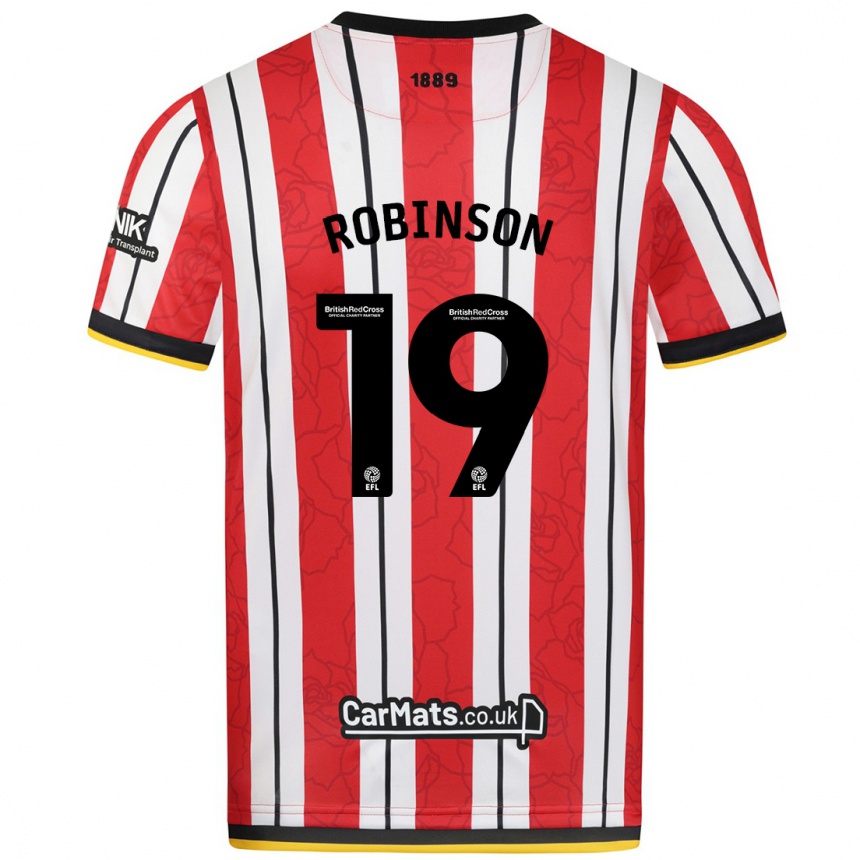 Niño Fútbol Camiseta Jack Robinson #19 Rojo Blanco Rayas 1ª Equipación 2024/25 Perú