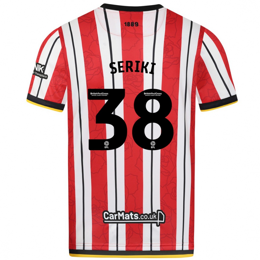 Niño Fútbol Camiseta Femi Seriki #38 Rojo Blanco Rayas 1ª Equipación 2024/25 Perú