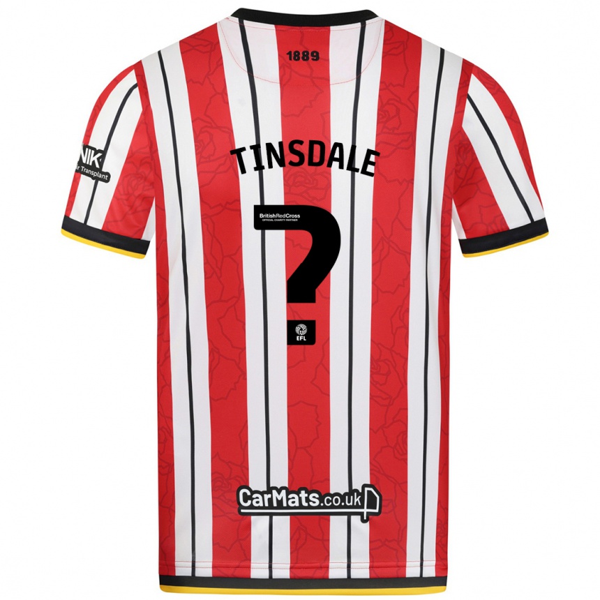 Niño Fútbol Camiseta Jay Tinsdale #0 Rojo Blanco Rayas 1ª Equipación 2024/25 Perú