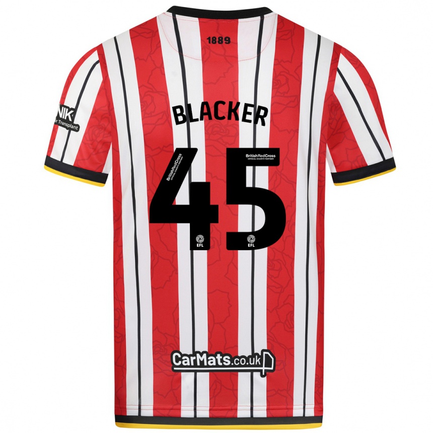 Niño Fútbol Camiseta Billy Blacker #45 Rojo Blanco Rayas 1ª Equipación 2024/25 Perú