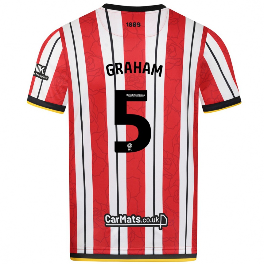 Niño Fútbol Camiseta Molly Graham #5 Rojo Blanco Rayas 1ª Equipación 2024/25 Perú