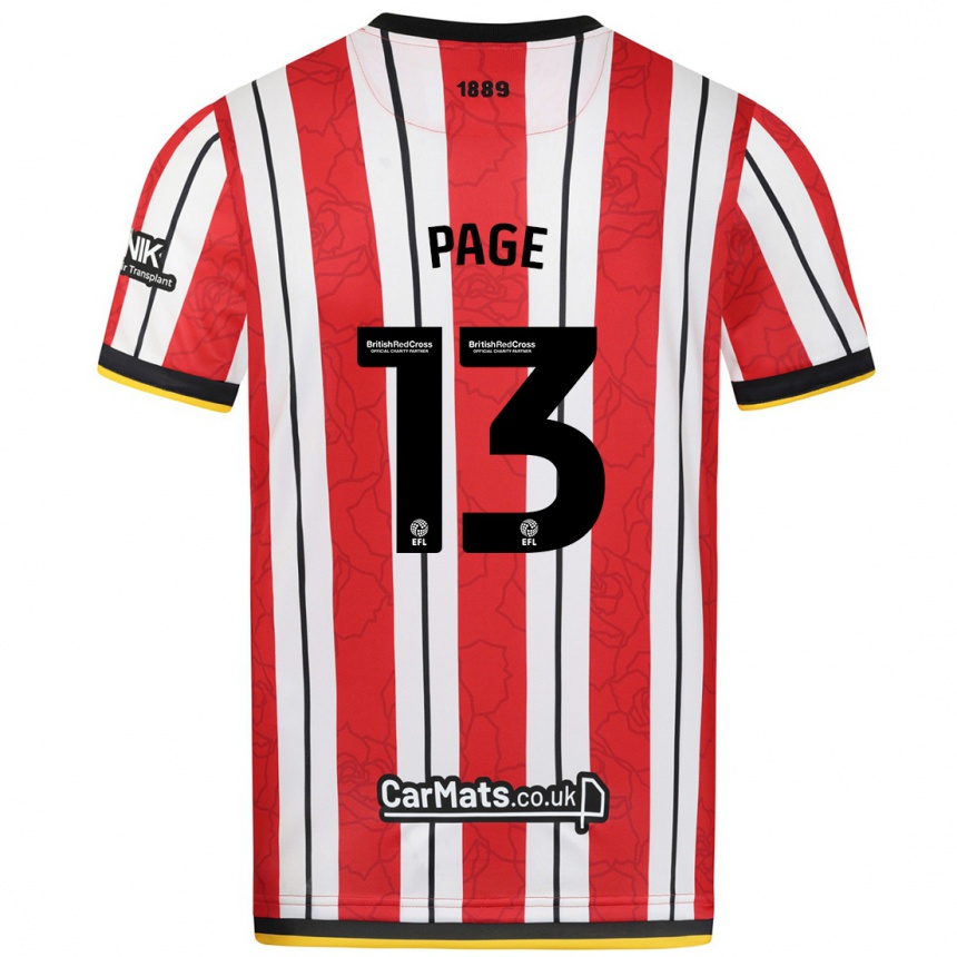 Niño Fútbol Camiseta Olivia Page #13 Rojo Blanco Rayas 1ª Equipación 2024/25 Perú