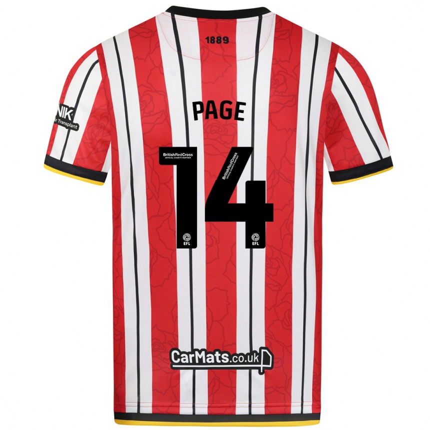 Niño Fútbol Camiseta Olivia Jane Page #14 Rojo Blanco Rayas 1ª Equipación 2024/25 Perú