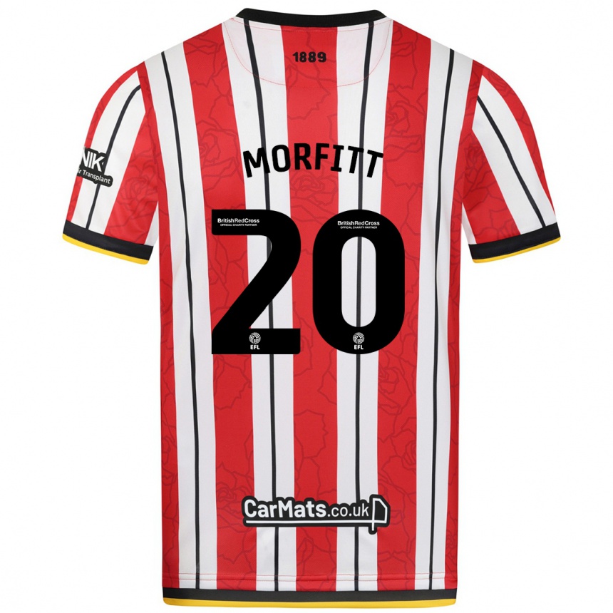 Niño Fútbol Camiseta Izzy Morfitt #20 Rojo Blanco Rayas 1ª Equipación 2024/25 Perú