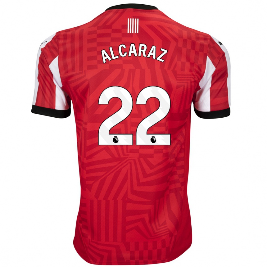 Niño Fútbol Camiseta Carlos Alcaraz #22 Rojo Blanco 1ª Equipación 2024/25 Perú