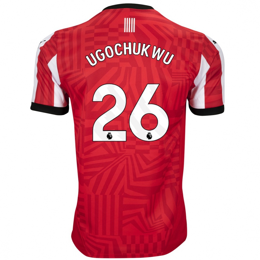 Niño Fútbol Camiseta Lesley Ugochukwu #26 Rojo Blanco 1ª Equipación 2024/25 Perú