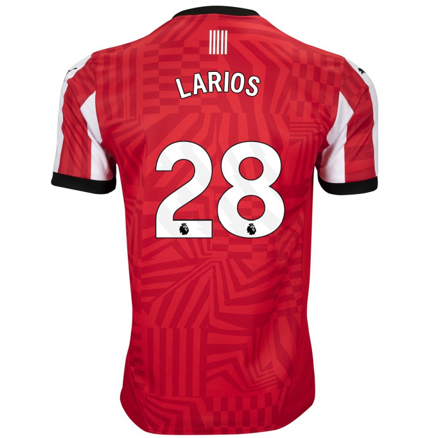 Niño Fútbol Camiseta Juan Larios #28 Rojo Blanco 1ª Equipación 2024/25 Perú