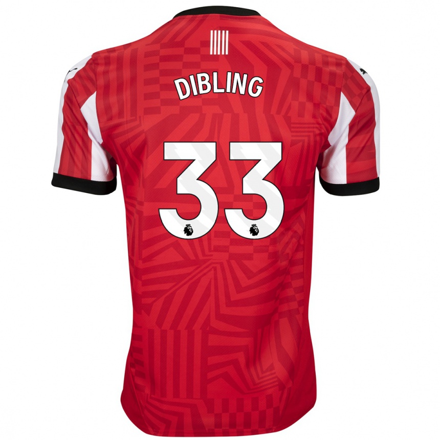 Niño Fútbol Camiseta Tyler Dibling #33 Rojo Blanco 1ª Equipación 2024/25 Perú