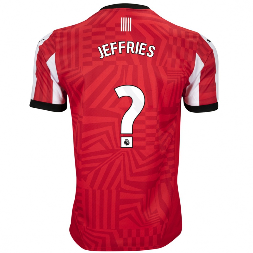 Niño Fútbol Camiseta Josh Jeffries #0 Rojo Blanco 1ª Equipación 2024/25 Perú