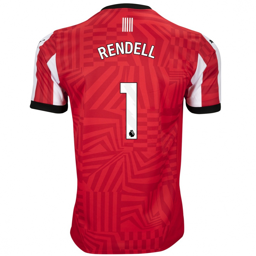 Niño Fútbol Camiseta Kayla Rendell #1 Rojo Blanco 1ª Equipación 2024/25 Perú