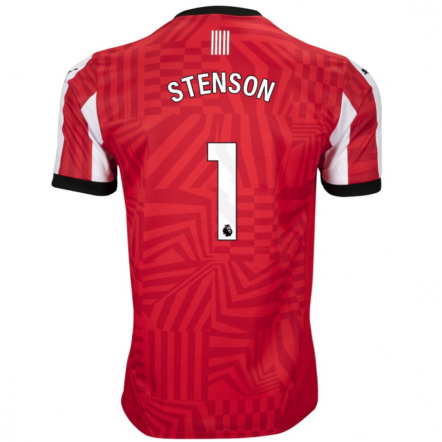 Niño Fútbol Camiseta Fran Stenson #1 Rojo Blanco 1ª Equipación 2024/25 Perú