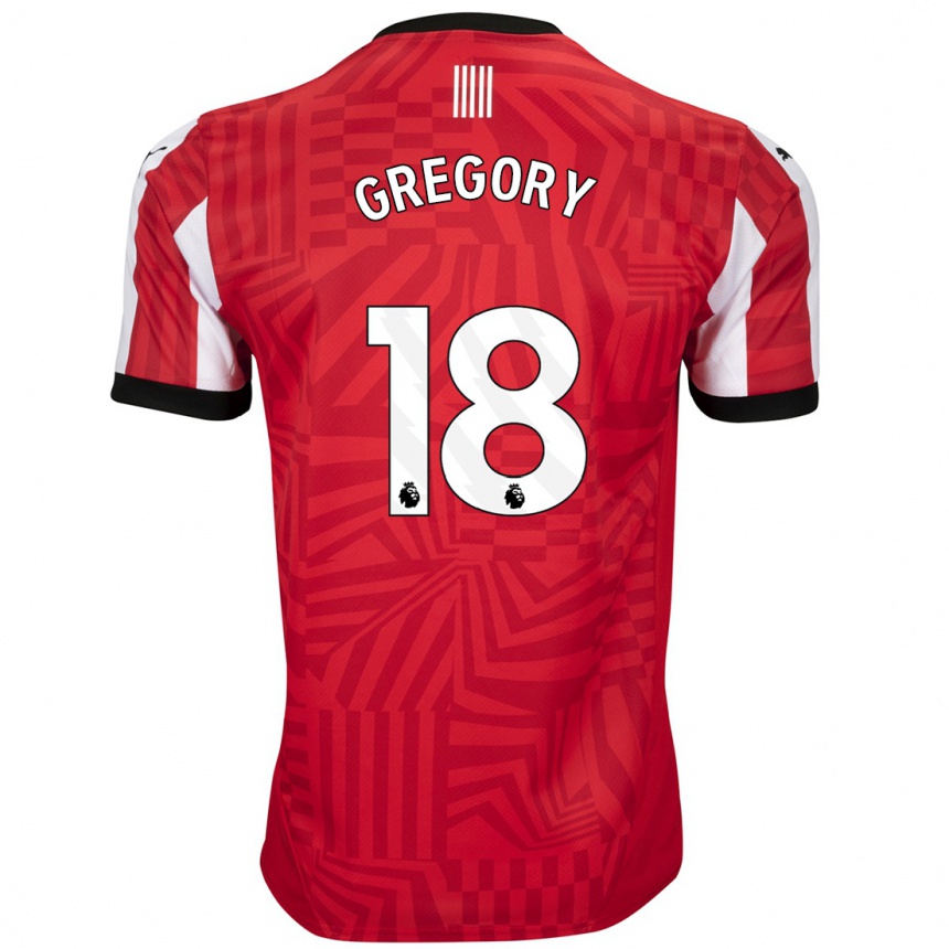 Niño Fútbol Camiseta Freya Gregory #18 Rojo Blanco 1ª Equipación 2024/25 Perú