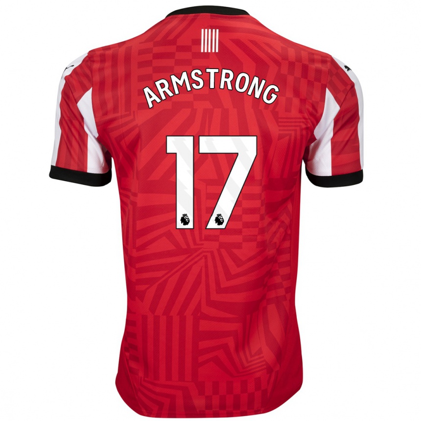 Niño Fútbol Camiseta Stuart Armstrong #17 Rojo Blanco 1ª Equipación 2024/25 Perú