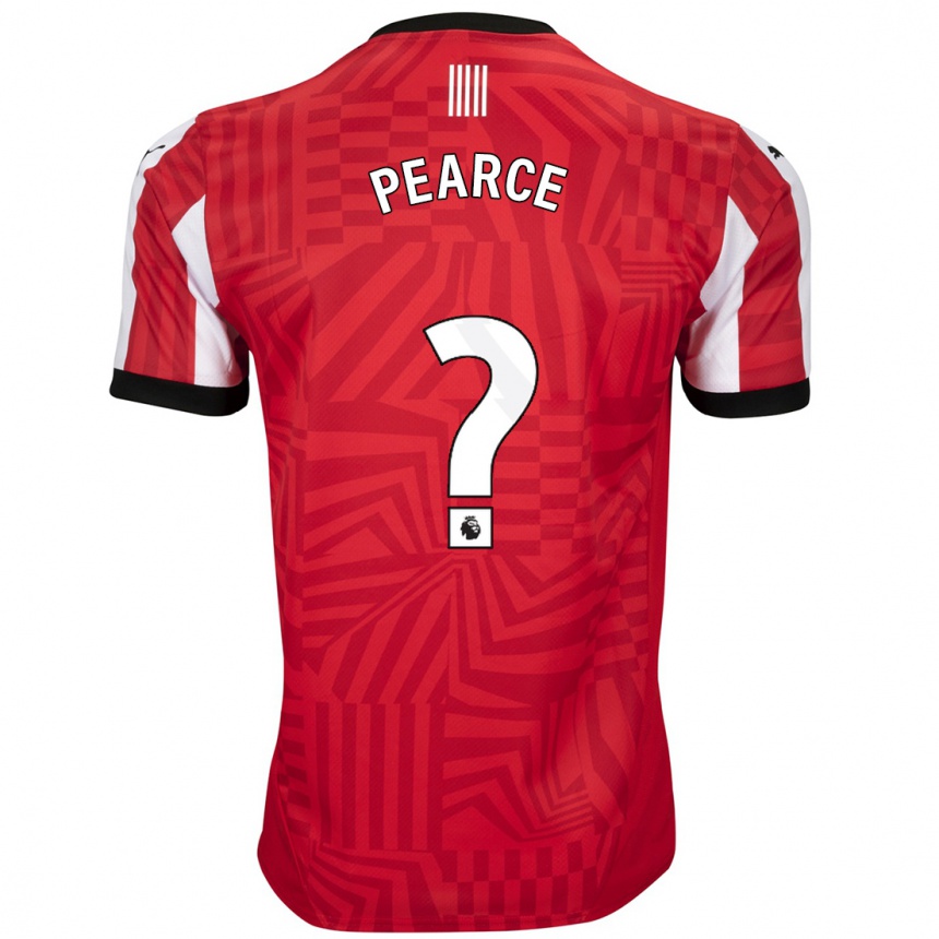 Niño Fútbol Camiseta Luke Pearce #0 Rojo Blanco 1ª Equipación 2024/25 Perú