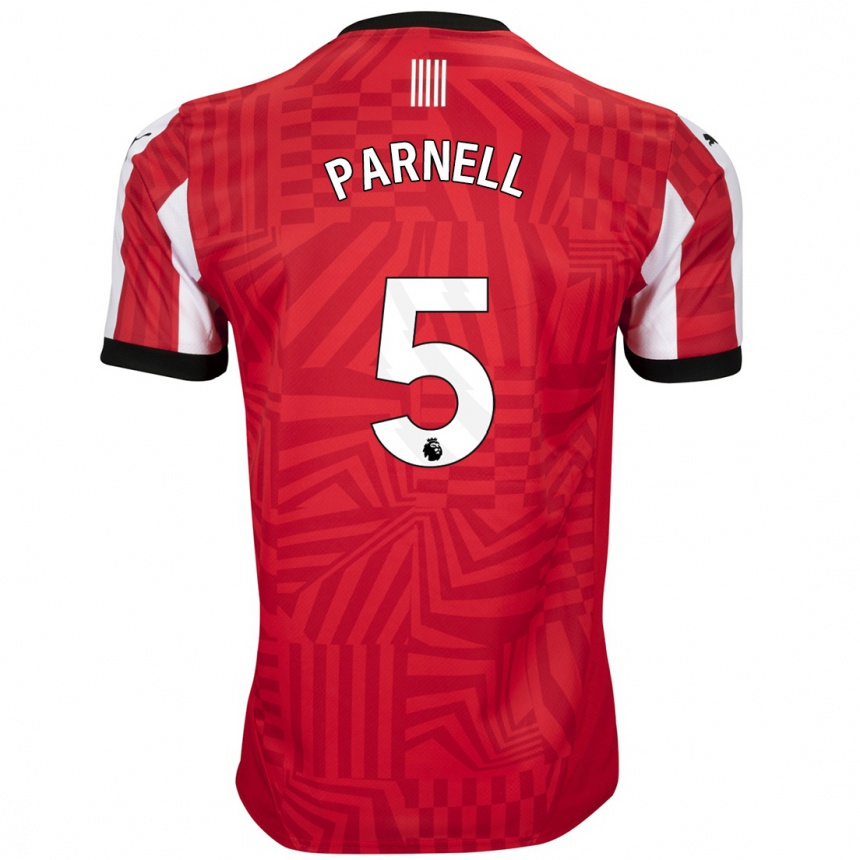 Niño Fútbol Camiseta Rosanna Parnell #5 Rojo Blanco 1ª Equipación 2024/25 Perú