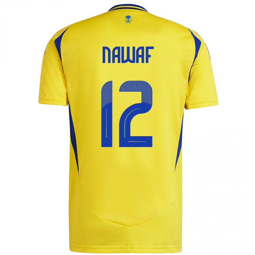 Niño Fútbol Camiseta Nawaf Al-Boushal #12 Amarillo Azul 1ª Equipación 2024/25 Perú