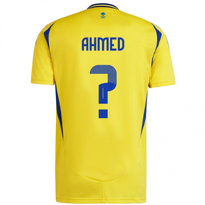 Niño Fútbol Camiseta Al Anood Ahmed #0 Amarillo Azul 1ª Equipación 2024/25 Perú