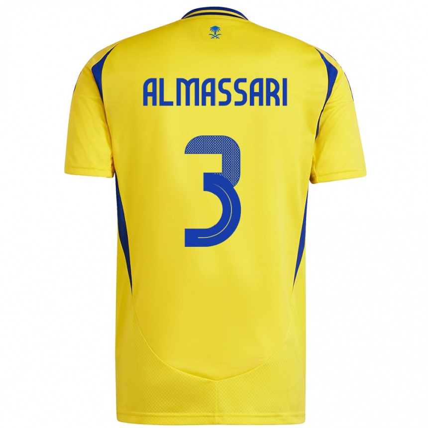 Niño Fútbol Camiseta Wadha Almassari #3 Amarillo Azul 1ª Equipación 2024/25 Perú