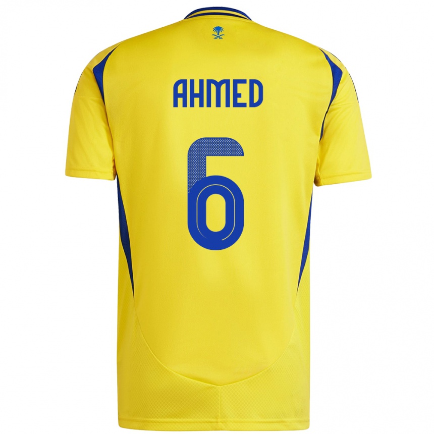 Niño Fútbol Camiseta Aseel Ahmed #6 Amarillo Azul 1ª Equipación 2024/25 Perú