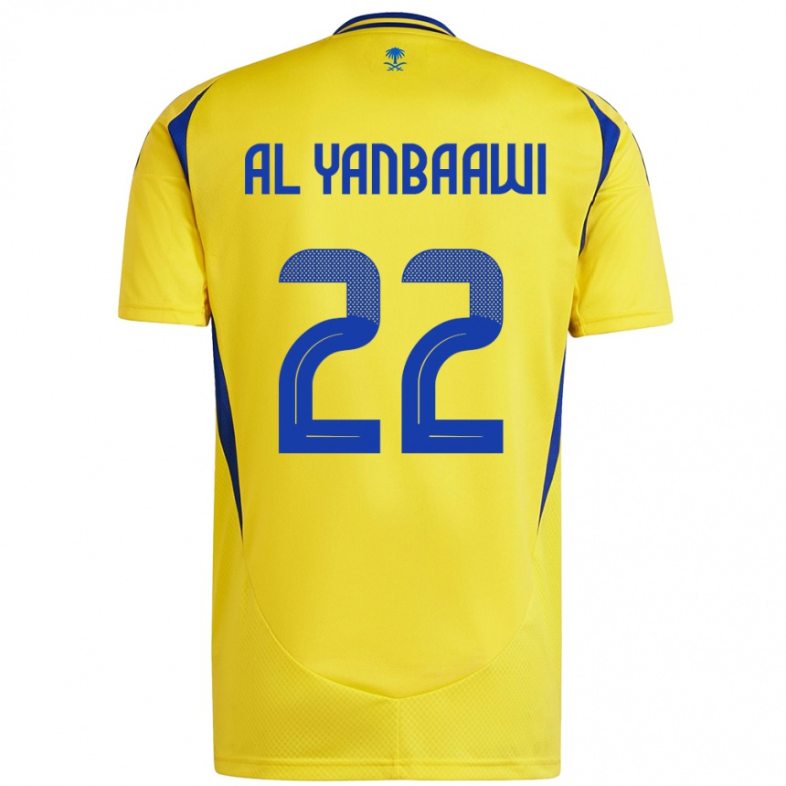 Niño Fútbol Camiseta Tahani Al-Yanbaawi #22 Amarillo Azul 1ª Equipación 2024/25 Perú