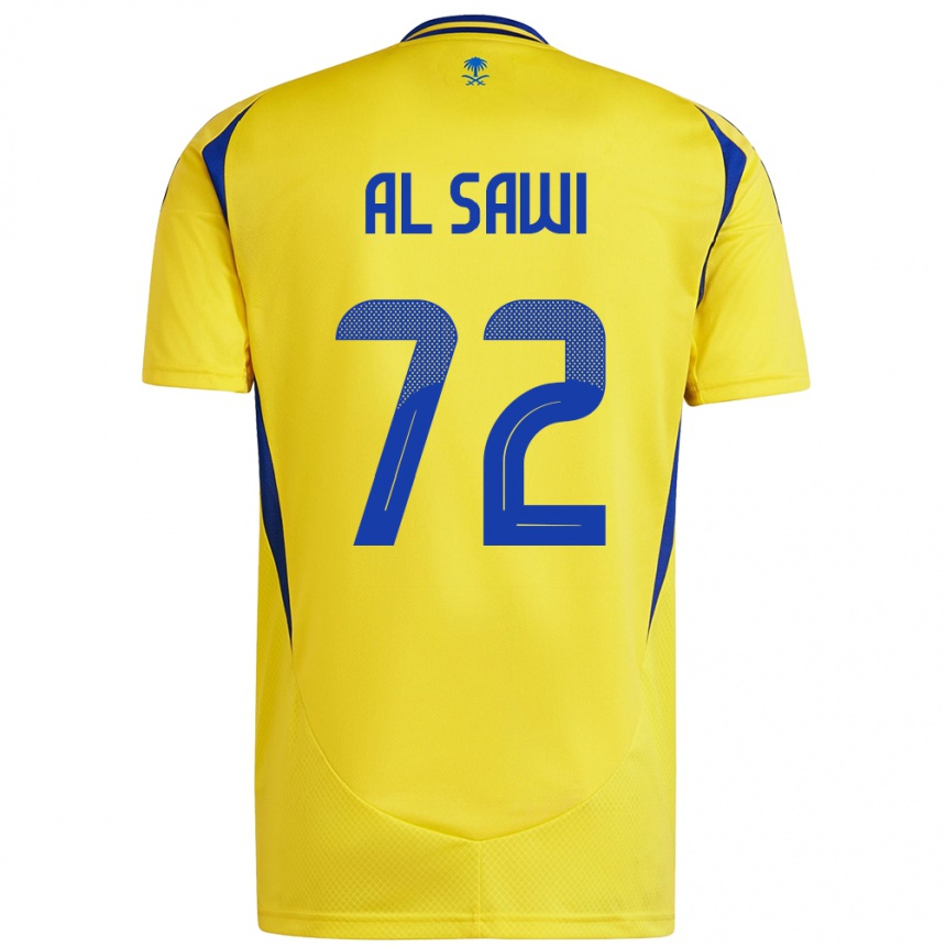 Niño Fútbol Camiseta Etaf Al-Sawi #72 Amarillo Azul 1ª Equipación 2024/25 Perú