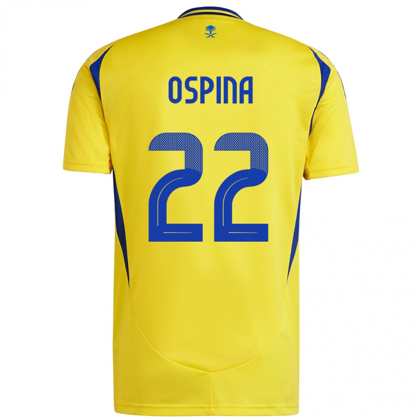 Niño Fútbol Camiseta David Ospina #22 Amarillo Azul 1ª Equipación 2024/25 Perú