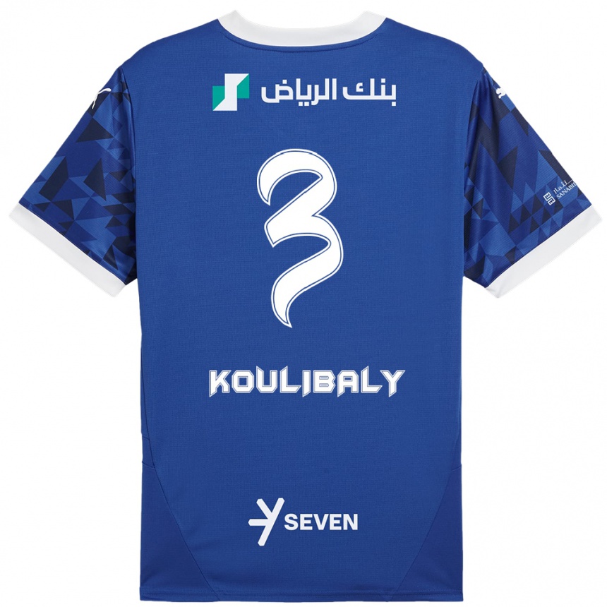 Niño Fútbol Camiseta Kalidou Koulibaly #3 Azul Oscuro Blanco 1ª Equipación 2024/25 Perú