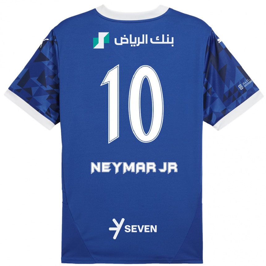 Niño Fútbol Camiseta Neymar #10 Azul Oscuro Blanco 1ª Equipación 2024/25 Perú