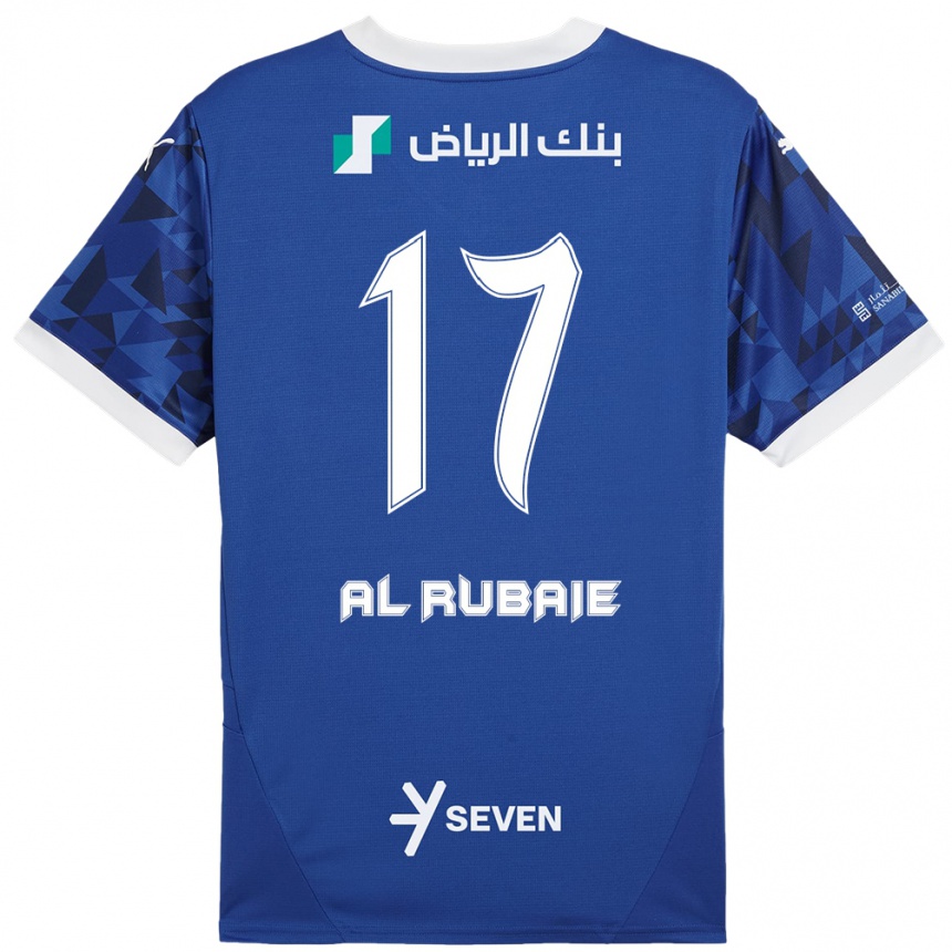 Niño Fútbol Camiseta Mohammed Al-Rubaie #17 Azul Oscuro Blanco 1ª Equipación 2024/25 Perú