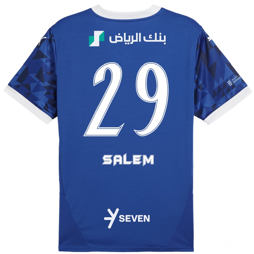 Niño Fútbol Camiseta Salem Al-Dawsari #29 Azul Oscuro Blanco 1ª Equipación 2024/25 Perú