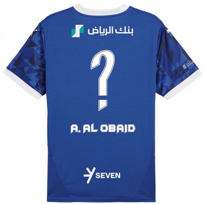 Niño Fútbol Camiseta Abdulrahman Al-Obaid #0 Azul Oscuro Blanco 1ª Equipación 2024/25 Perú