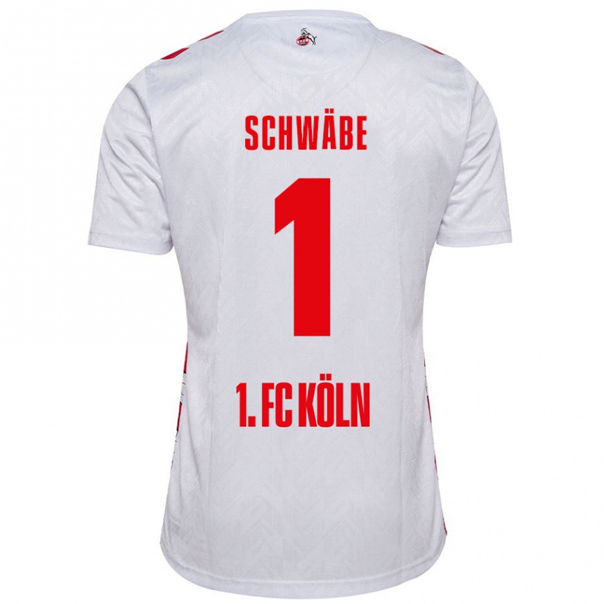 Niño Fútbol Camiseta Marvin Schwäbe #1 Blanco Rojo 1ª Equipación 2024/25 Perú