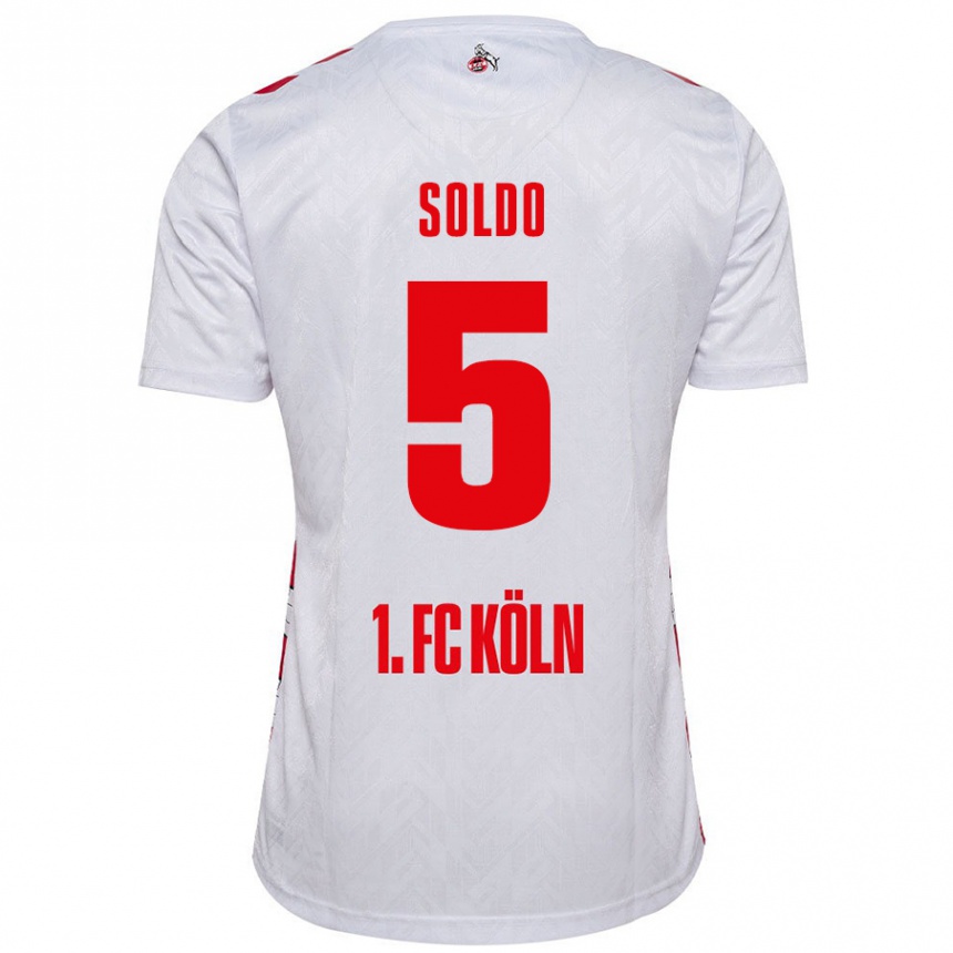 Niño Fútbol Camiseta Nikola Soldo #5 Blanco Rojo 1ª Equipación 2024/25 Perú