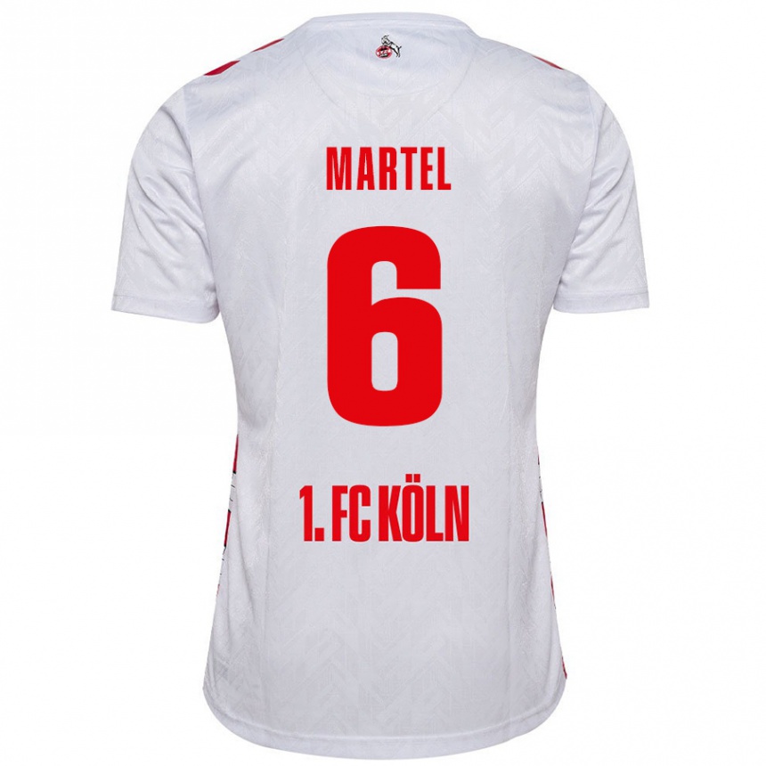 Niño Fútbol Camiseta Eric Martel #6 Blanco Rojo 1ª Equipación 2024/25 Perú