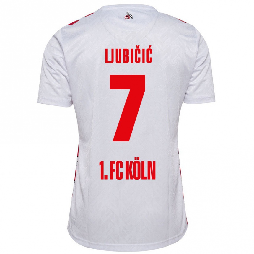 Niño Fútbol Camiseta Dejan Ljubicic #7 Blanco Rojo 1ª Equipación 2024/25 Perú