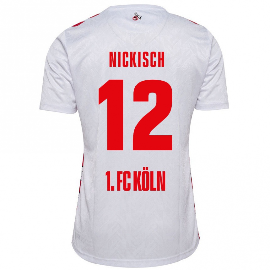 Niño Fútbol Camiseta Jonas Nickisch #12 Blanco Rojo 1ª Equipación 2024/25 Perú