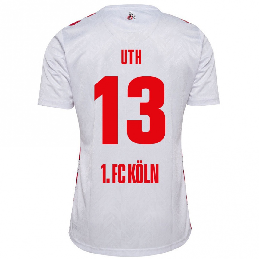 Niño Fútbol Camiseta Mark Uth #13 Blanco Rojo 1ª Equipación 2024/25 Perú