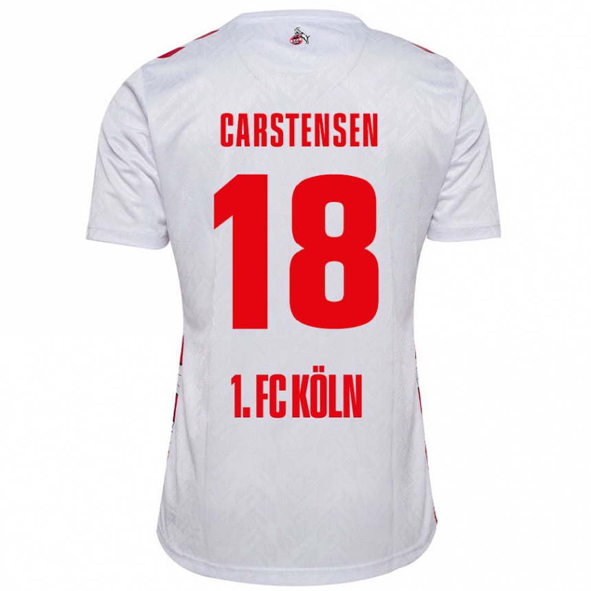 Niño Fútbol Camiseta Rasmus Carstensen #18 Blanco Rojo 1ª Equipación 2024/25 Perú