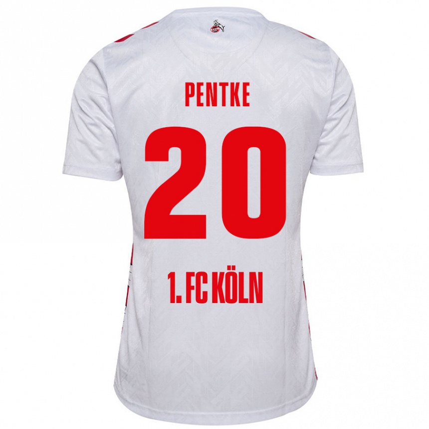 Niño Fútbol Camiseta Philipp Pentke #20 Blanco Rojo 1ª Equipación 2024/25 Perú