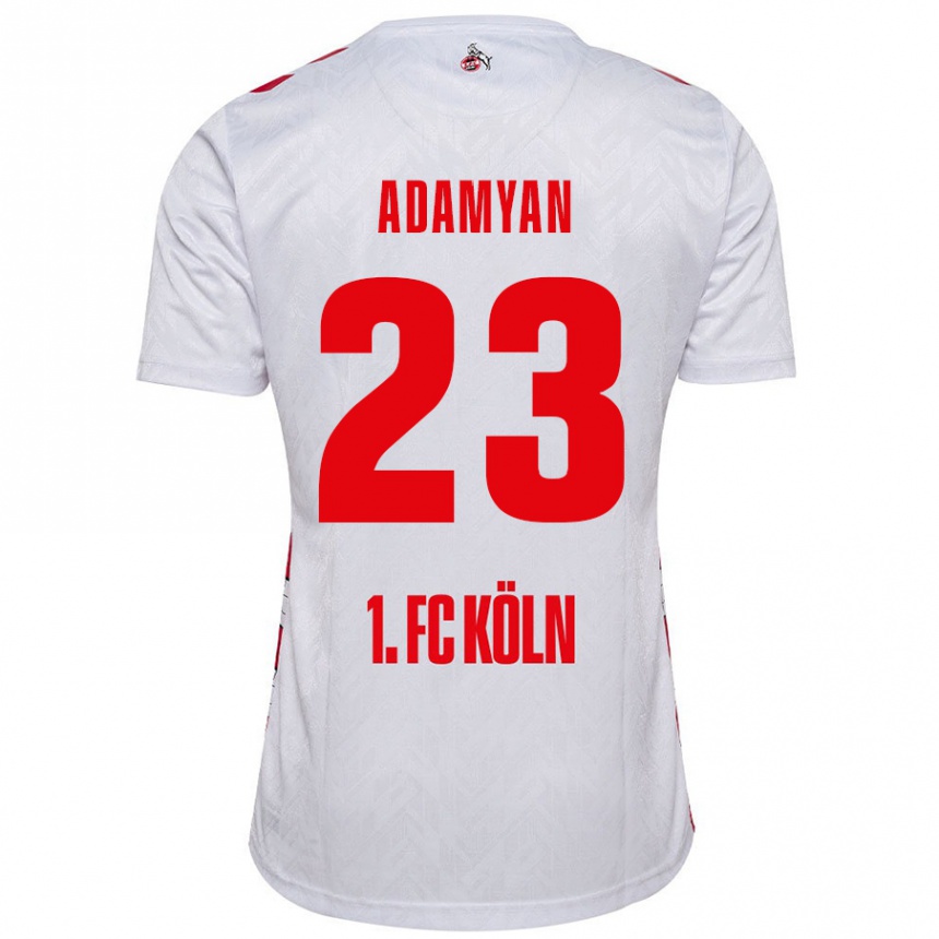 Niño Fútbol Camiseta Sargis Adamyan #23 Blanco Rojo 1ª Equipación 2024/25 Perú