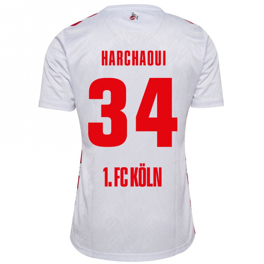 Niño Fútbol Camiseta Fayssal Harchaoui #34 Blanco Rojo 1ª Equipación 2024/25 Perú