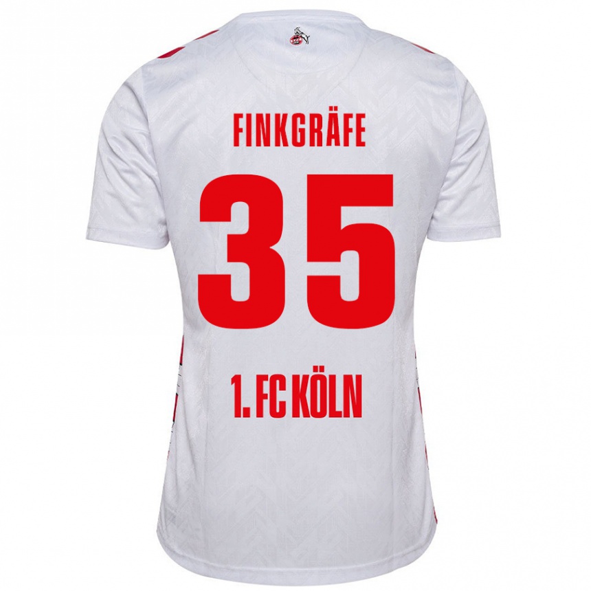 Niño Fútbol Camiseta Max Finkgräfe #35 Blanco Rojo 1ª Equipación 2024/25 Perú